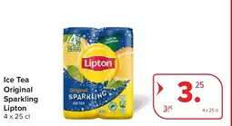 Carrefour Ice Tea Original Sparkling Lipton aanbieding