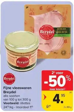 Carrefour Fijne vleeswaren Breydel aanbieding