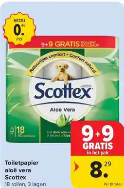 Carrefour Toiletpapier aloë vera Scottex aanbieding