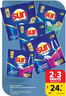 Carrefour Vaatwastabletten Brilliant Shine en Brilliant Shine Plus Sun aanbieding