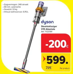 Carrefour Steelstofzuiger V15 Absolute aanbieding