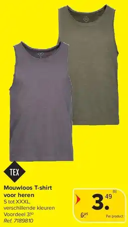 Carrefour Mouwloos T-shirt voor heren aanbieding