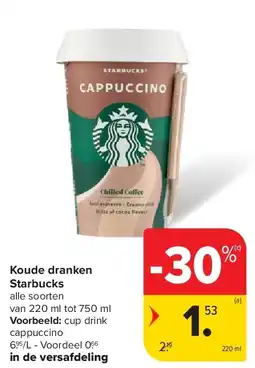 Carrefour Koude dranken Starbucks aanbieding