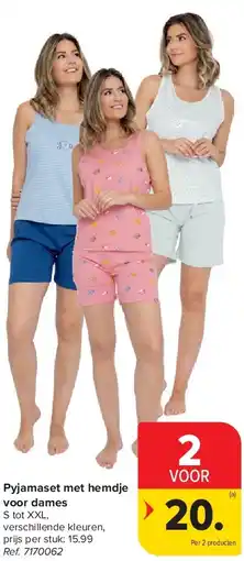 Carrefour Pyjamaset met hemdje voor dames aanbieding