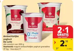 Carrefour Ambachtelijke yoghurt De Lelie aanbieding