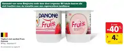 Carrefour Yoghurt met aardbei Fruix Danone aanbieding