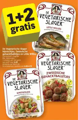 Albert Heijn De Vegetarische Slager kipstuckjes, Zweedsche gehacktballetjes en Little Willies aanbieding
