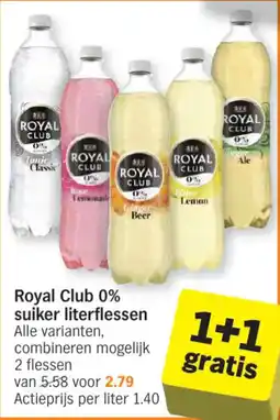 Albert Heijn Royal Club 0% suiker literflessen aanbieding