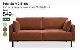 Leen Bakker Zetel Siem 2.5 zits aanbieding