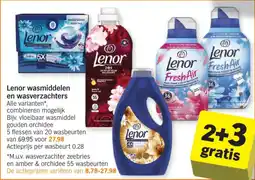 Albert Heijn Lenor wasmiddelen en wasverzachters aanbieding