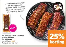 Albert Heijn AH Voorgegaarde spareribs American style aanbieding