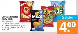 Albert Heijn Lay's en Cheetos party packs aanbieding