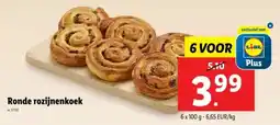 Lidl Ronde rozijnenkoek aanbieding