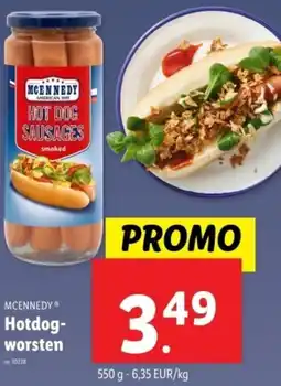 Lidl Mcennedy Hotdogworsten aanbieding