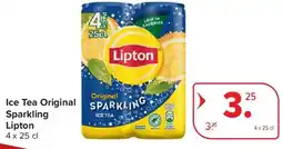Carrefour Ice Tea Original Sparkling Lipton aanbieding