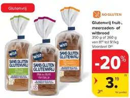 Carrefour Glutenvrij fruit-, meerzaden- of witbrood aanbieding
