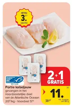 Carrefour Portie kabeljauw aanbieding