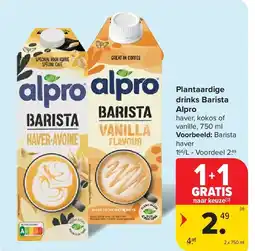 Carrefour Plantaardige drinks Barista Alpro aanbieding
