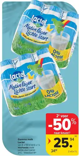 Carrefour Gamma melk Lactel aanbieding