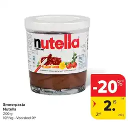 Carrefour Smeerpasta Nutella aanbieding