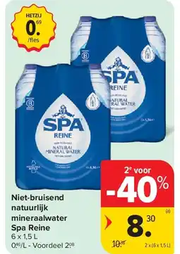 Carrefour Niet-bruisend natuurlijk mineraalwater Spa Reine aanbieding
