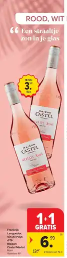 Carrefour Frankrijk Languedoc Vin de Pays d’Oc Maison Castel Merlot aanbieding