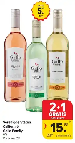 Carrefour Verenigde Staten Californië Gallo Family aanbieding