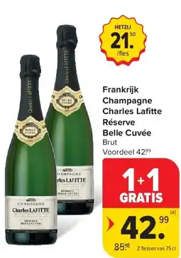 Carrefour Frankrijk Champagne Charles Lafi tte Réserve Belle Cuvée aanbieding