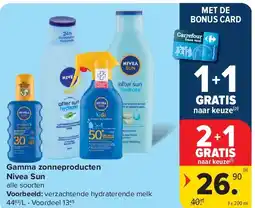 Carrefour Gamma zonneproducten Nivea Sun aanbieding