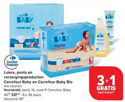 Carrefour Luiers, pants en verzorgingsproducten Carrefour Baby en Carrefour Baby Bio aanbieding