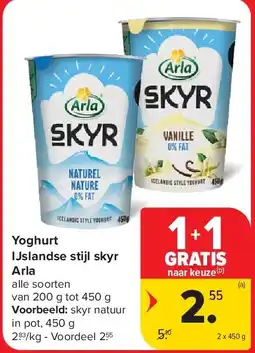 Carrefour Yoghurt IJslandse stijl skyr Arla aanbieding