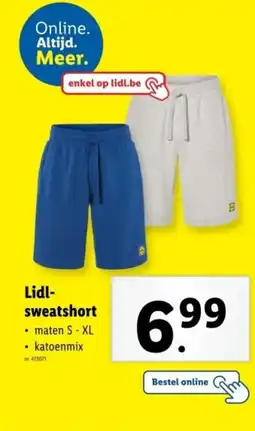 Lidl Lidl- sweatshort aanbieding