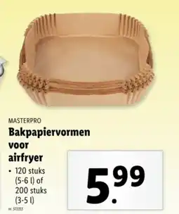 Lidl Masterpro bakpapiervormen voor airfryer aanbieding