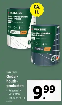 Lidl Parkside onder houds producten aanbieding