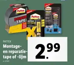 Lidl Pattex montage en reparatie- tape of lijm aanbieding