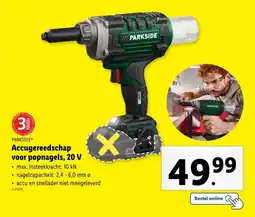Lidl Parkside accugereedschap voor popnagels 20 V aanbieding