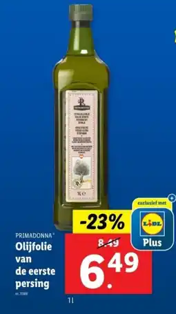 Lidl Primadonna olijfolie van de eerste persing aanbieding