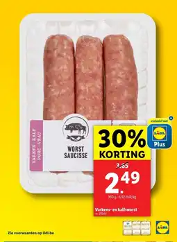 Lidl Varkens en kalfsworst aanbieding