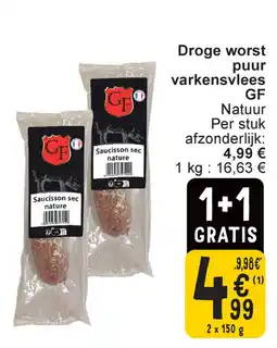Cora varkensvlees GF Droge worst puur aanbieding