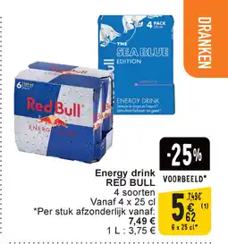 Cora Red bull energy drink aanbieding