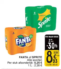 Cora FANTA of Sprite aanbieding