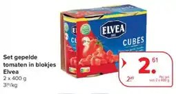 Carrefour Market Set gepelde tomaten in blokjes elvea aanbieding