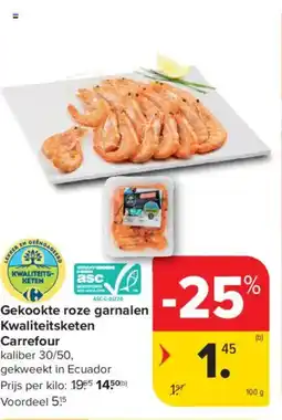 Carrefour Market Gekookte roze garnalen kwaliteitsketen carrefour aanbieding