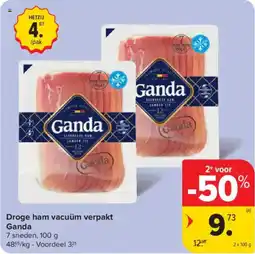 Carrefour Market Droge ham vacuüm verpakt ganda aanbieding