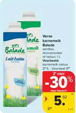 Carrefour Market Verse lade karnemelk balade aanbieding
