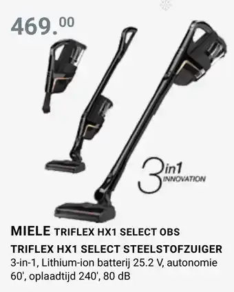 Miele Triflex HX1 Select OBS Triflex HX1 Select Steelstofzuiger