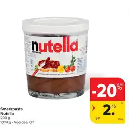 Carrefour Market Smeerpasta nutella aanbieding