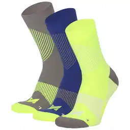 Decathlon Hardloop Sokken Compressie Quarter 3-pack Multi Geel aanbieding