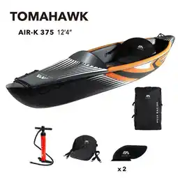 Decathlon HOGEDRUK KAJAK TOMAHAWK AIR-K 375 VOOR 1 PERSOON AQUA MARINA (375x72cm) aanbieding