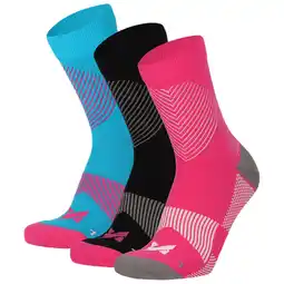 Decathlon Hardloop Sokken Compressie Quarter 3-pack Multi Roze aanbieding